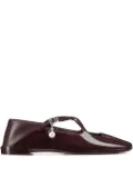 Jimmy Choo Eleri patent-leather cross-strap ballet flats - Brown