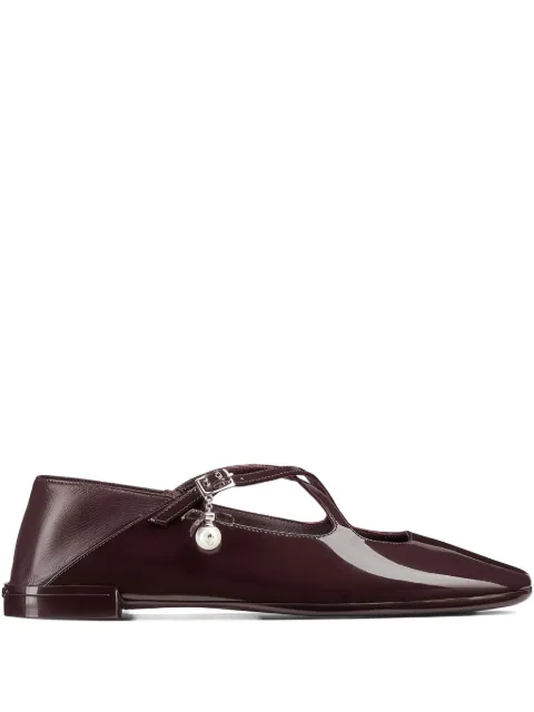 Jimmy Choo Eleri Ballerinas aus Lackleder mit überkreuzten Riemen