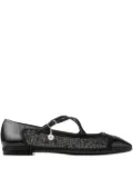 Jimmy Choo Eleri cross-strap mesh ballet flats - Black