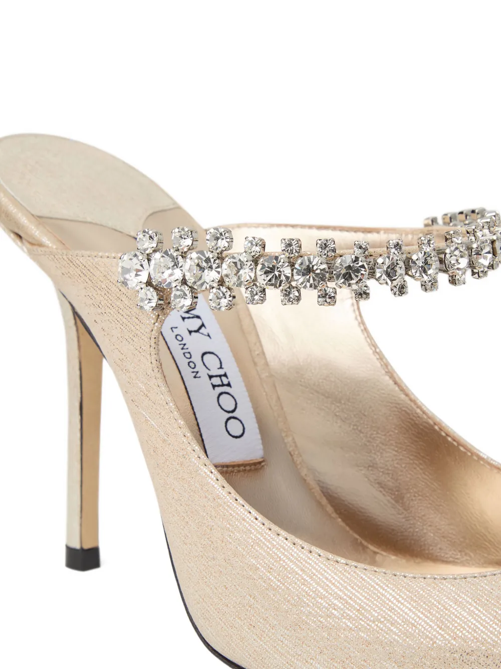 Jimmy Choo Womens Ballet Pink Bing 100 Crystal-embellished Patent-leather Heeled Mules
