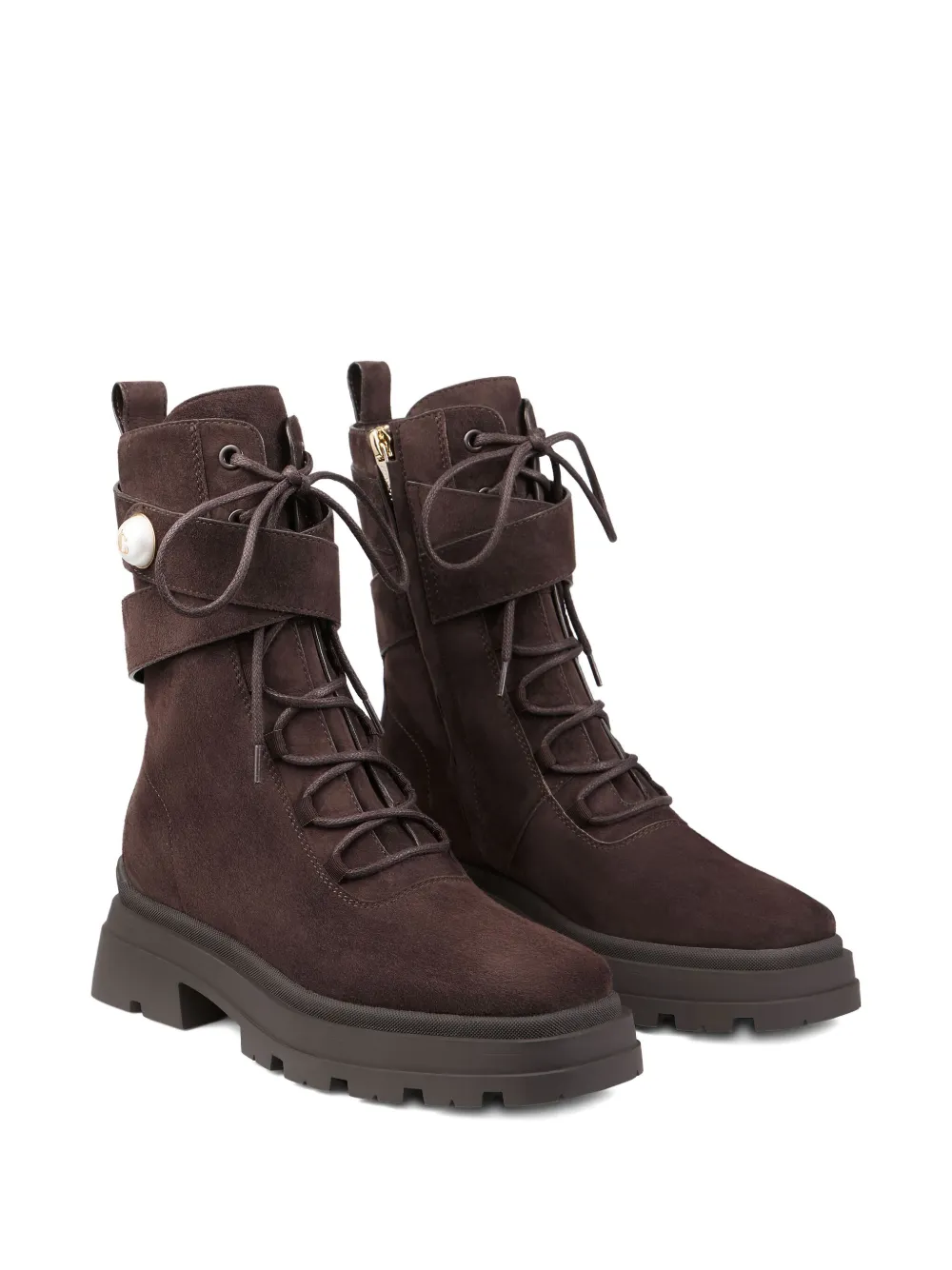 Jimmy Choo 45mm Noemi lace-up combat boots Bruin
