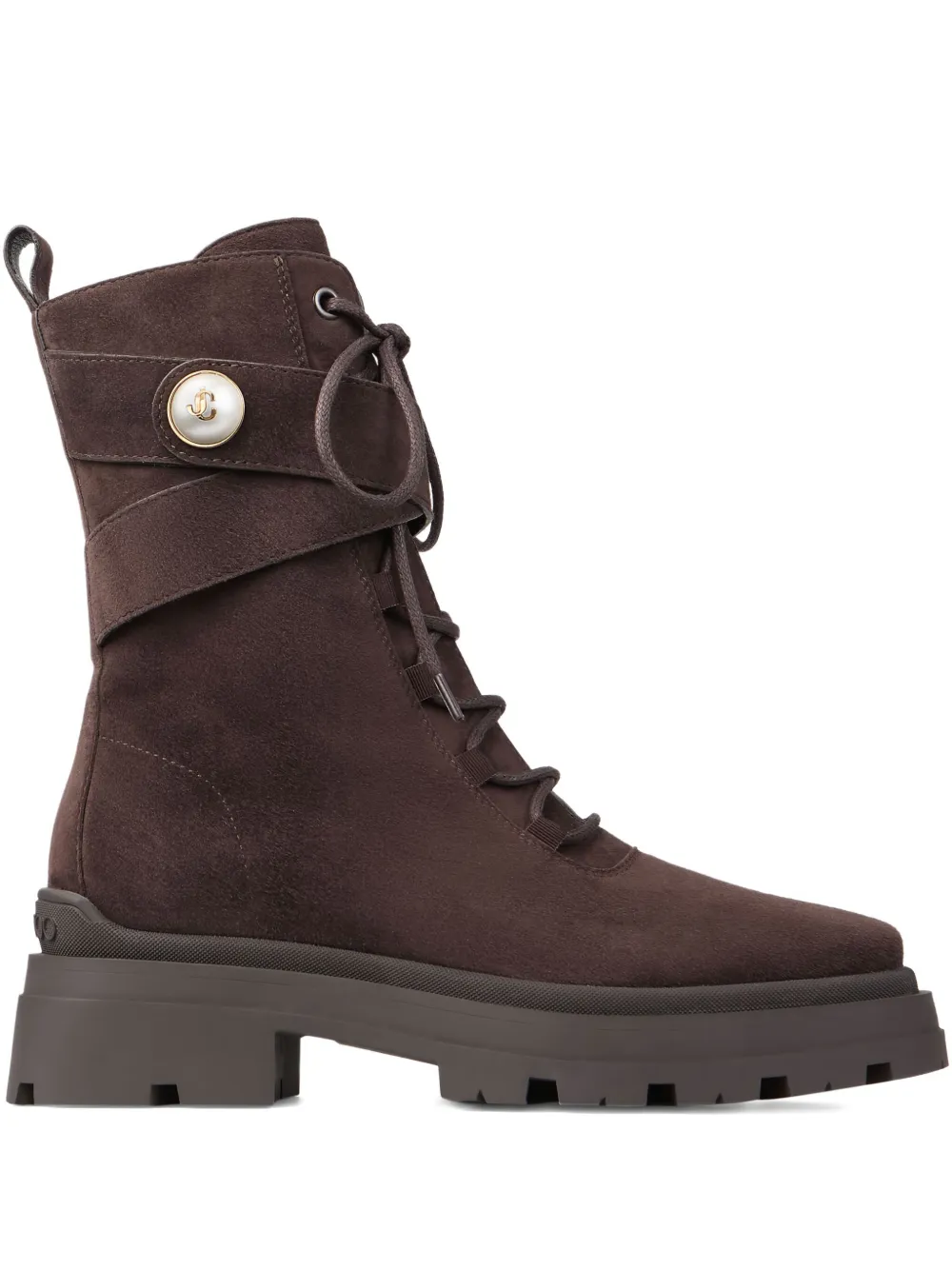 Jimmy Choo 45mm Noemi lace-up combat boots Bruin
