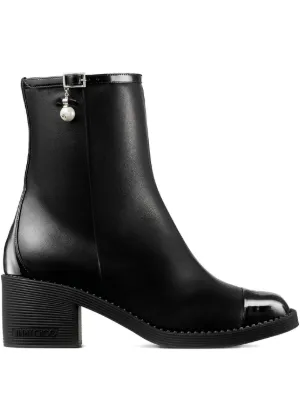 Jimmy Choo Lawton 65mm braided-strap block-heel Boots | Black