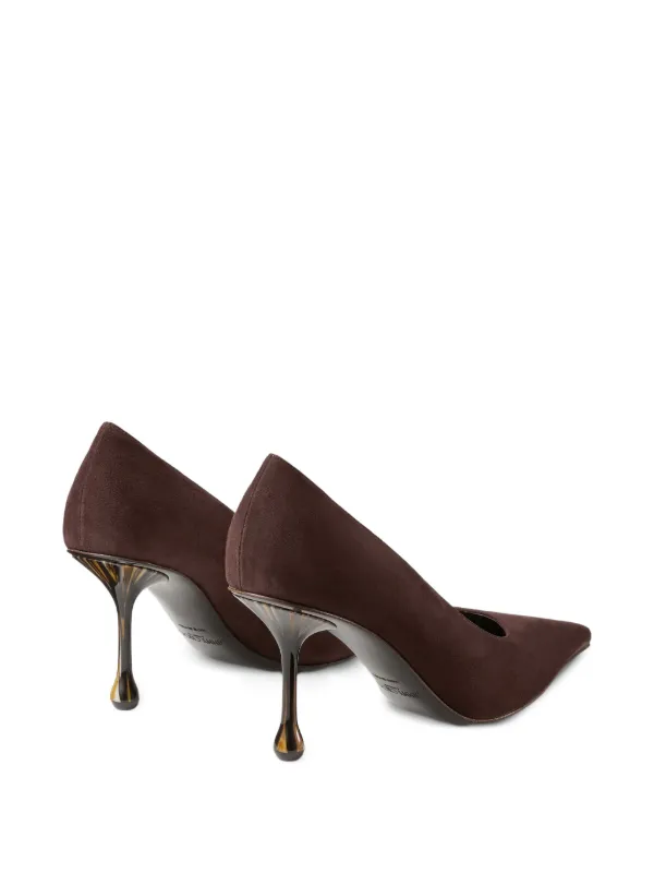 Jimmy Choo Ixia 80mm ポインテッドトゥ パンプス | ブラウン