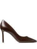 Jimmy Choo 85mm Romy crocodile-effect pointed-toe pumps - Brown
