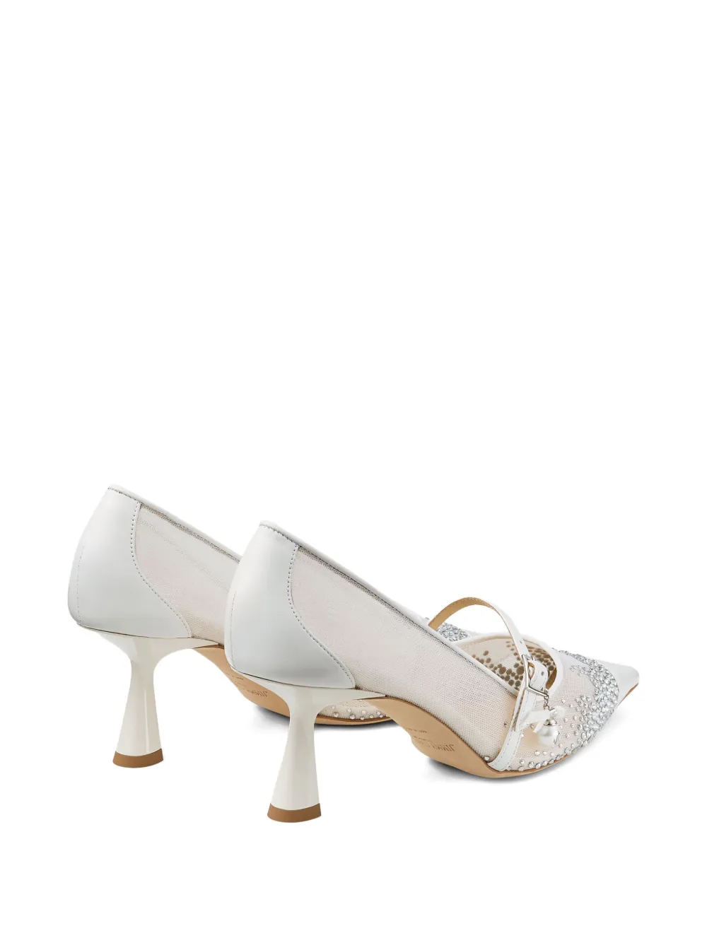 Jimmy Choo 85 mm Aren mesh pumps verfraaid met kristallen Wit