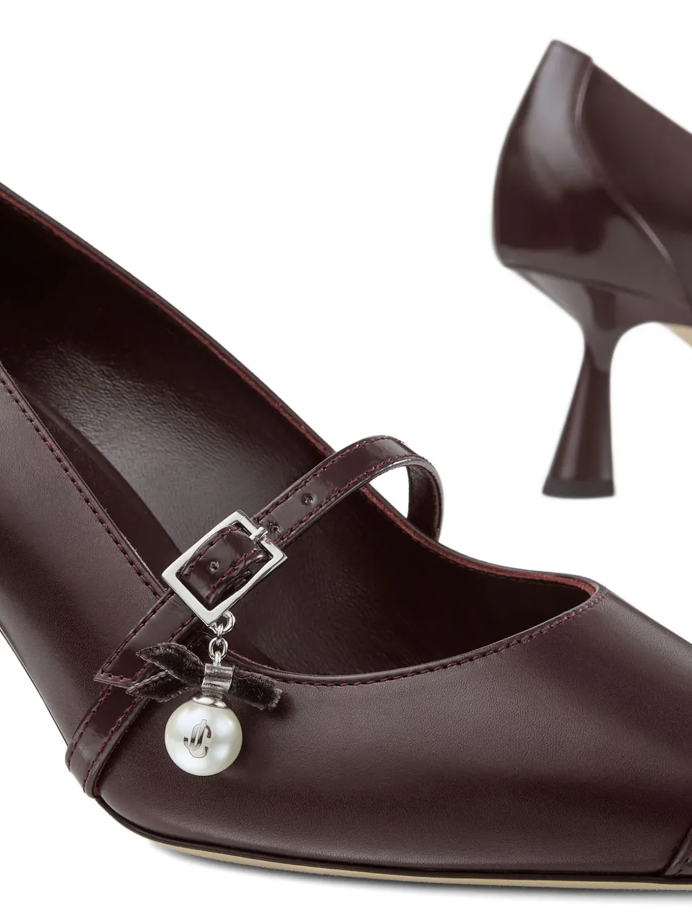 Jimmy Choo 65 mm Aren pumps verfraaid met parels en puntige neus Bruin