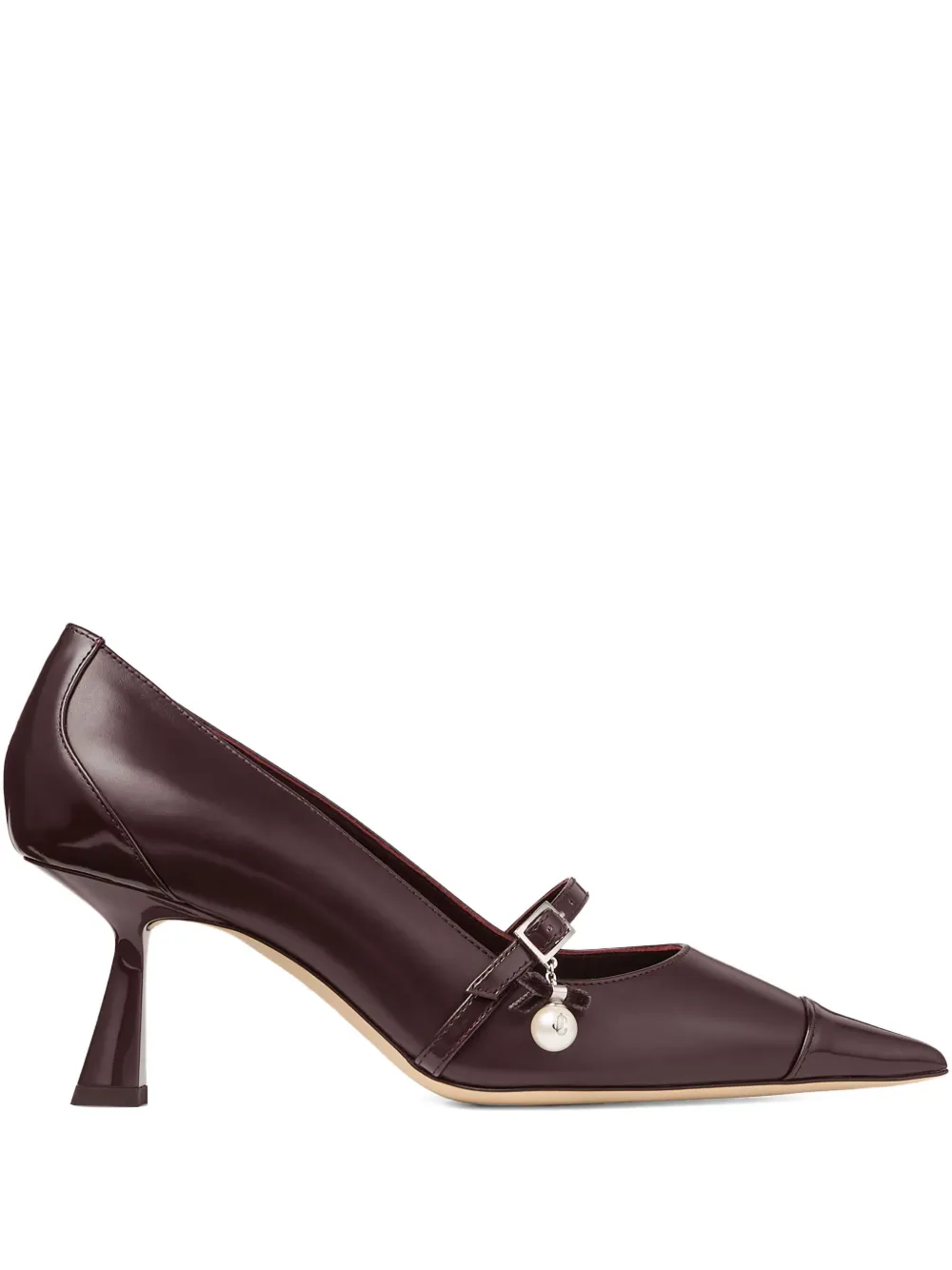 Jimmy Choo 65 mm Aren pumps verfraaid met parels en puntige neus Bruin