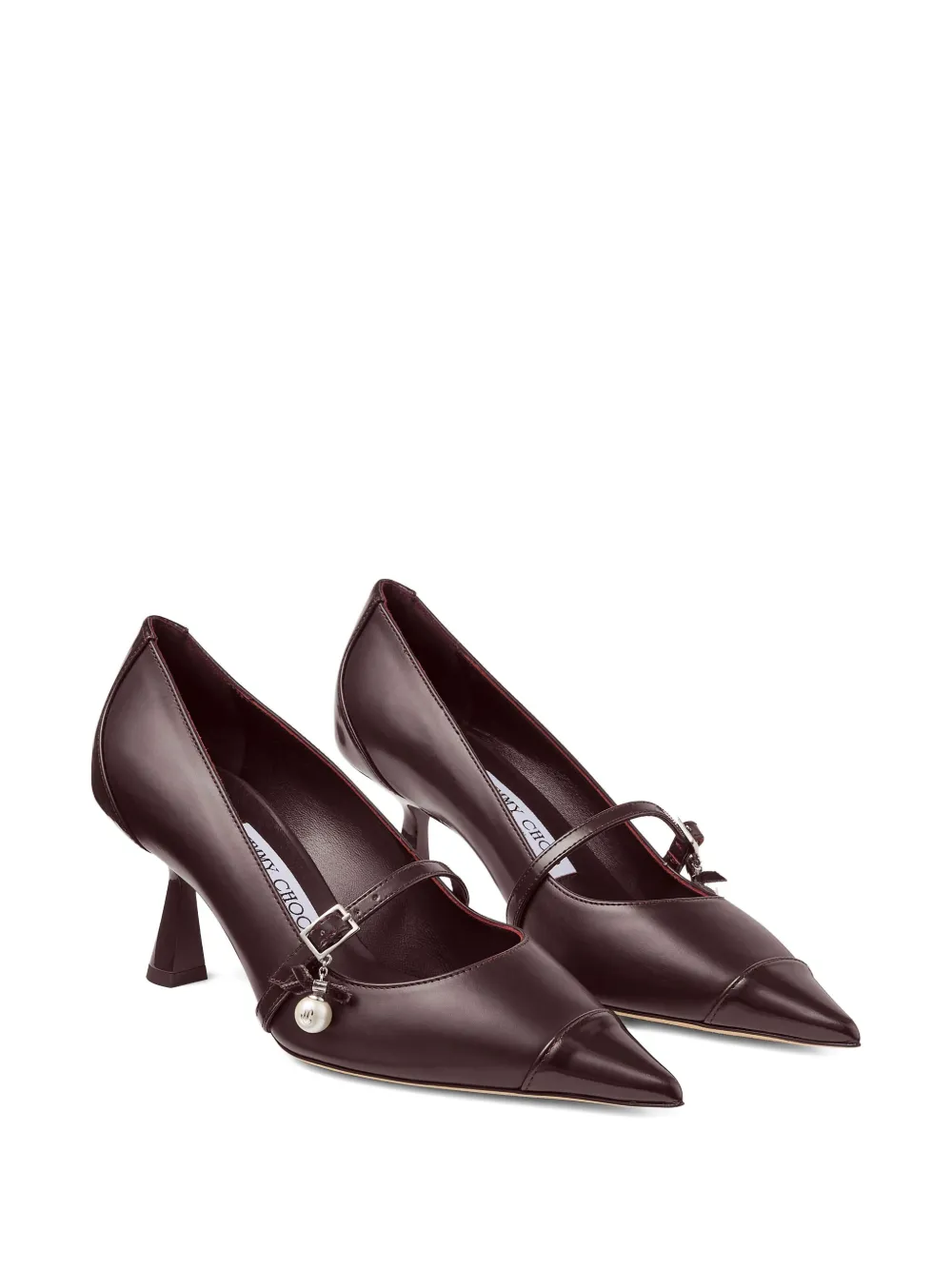 Jimmy Choo 65 mm Aren pumps verfraaid met parels en puntige neus Bruin
