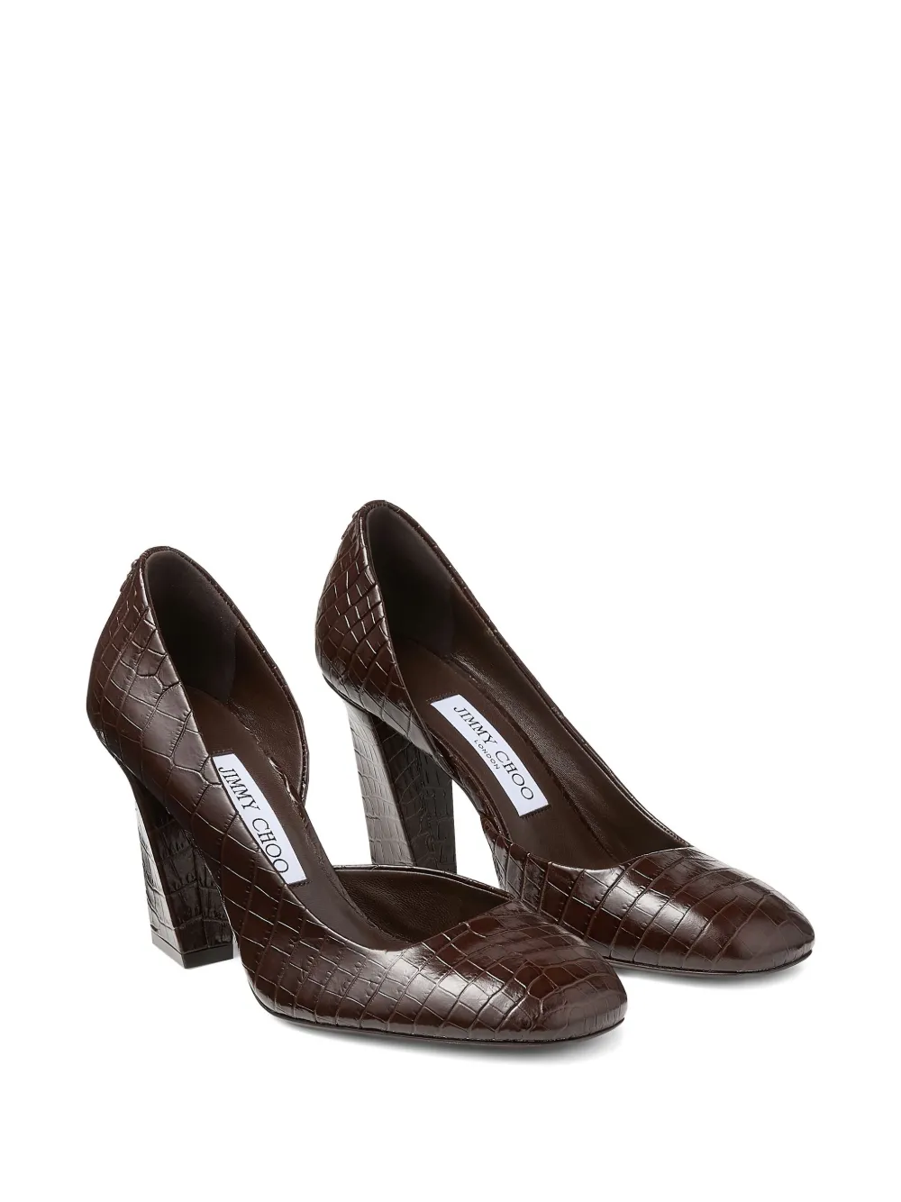 Jimmy Choo 85 mm Farren pumps met krokodillen-reliëf Bruin