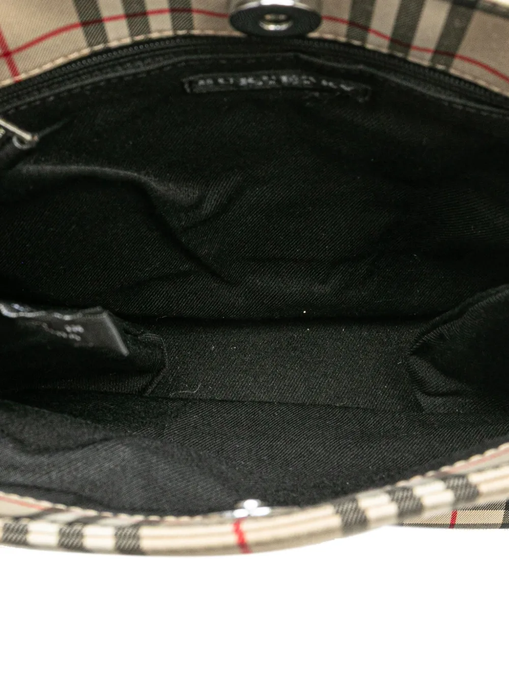 Pre-owned Burberry 2000-2017 House Check Canvas Handbag In Brown
