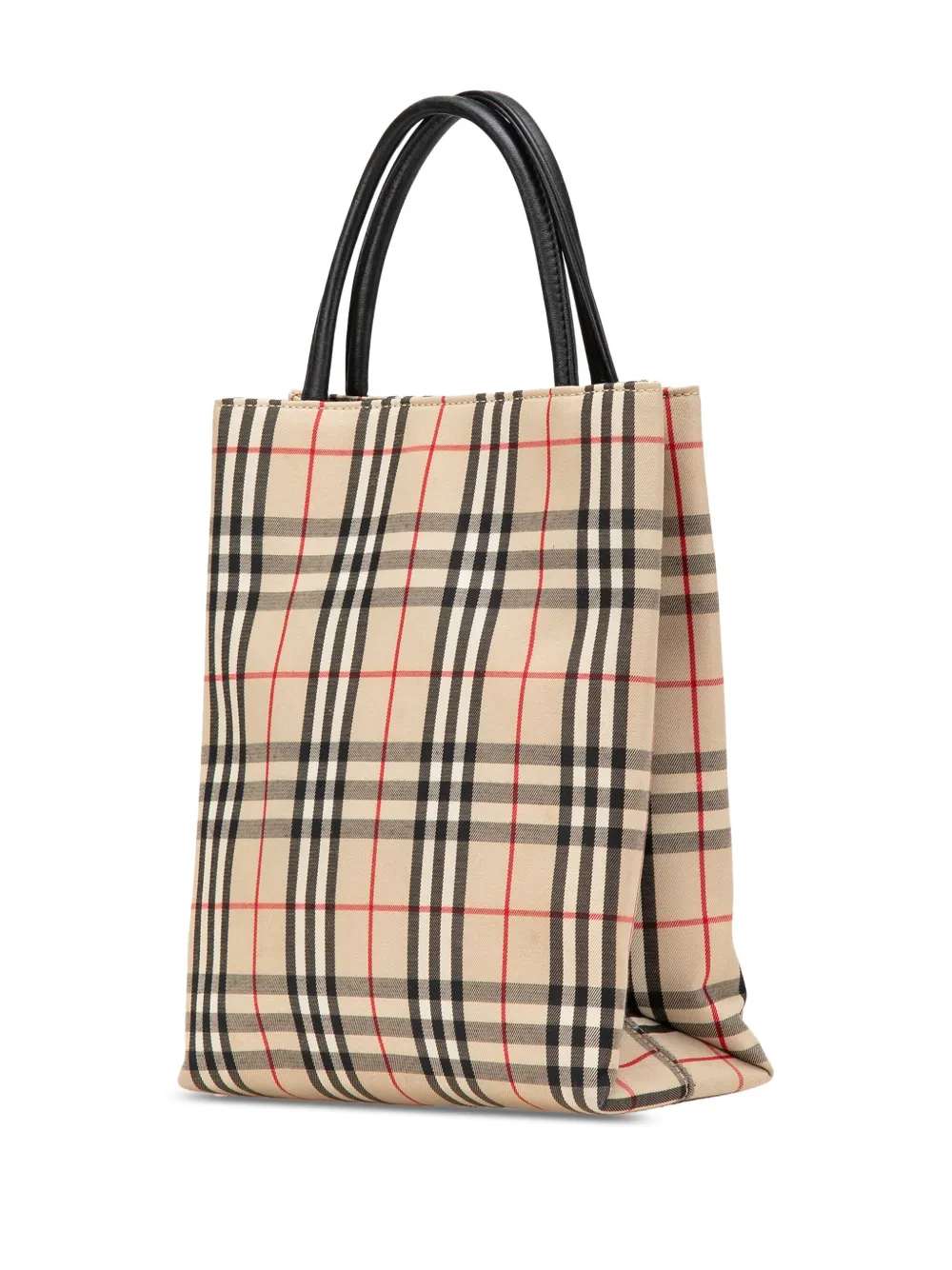 Pre-owned Burberry 2000-2017 House Check Canvas Handbag In Brown