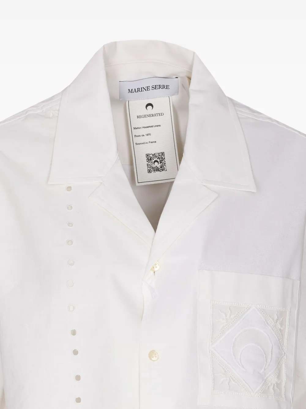 Marine Serre Blouse met geborduurd detail Wit