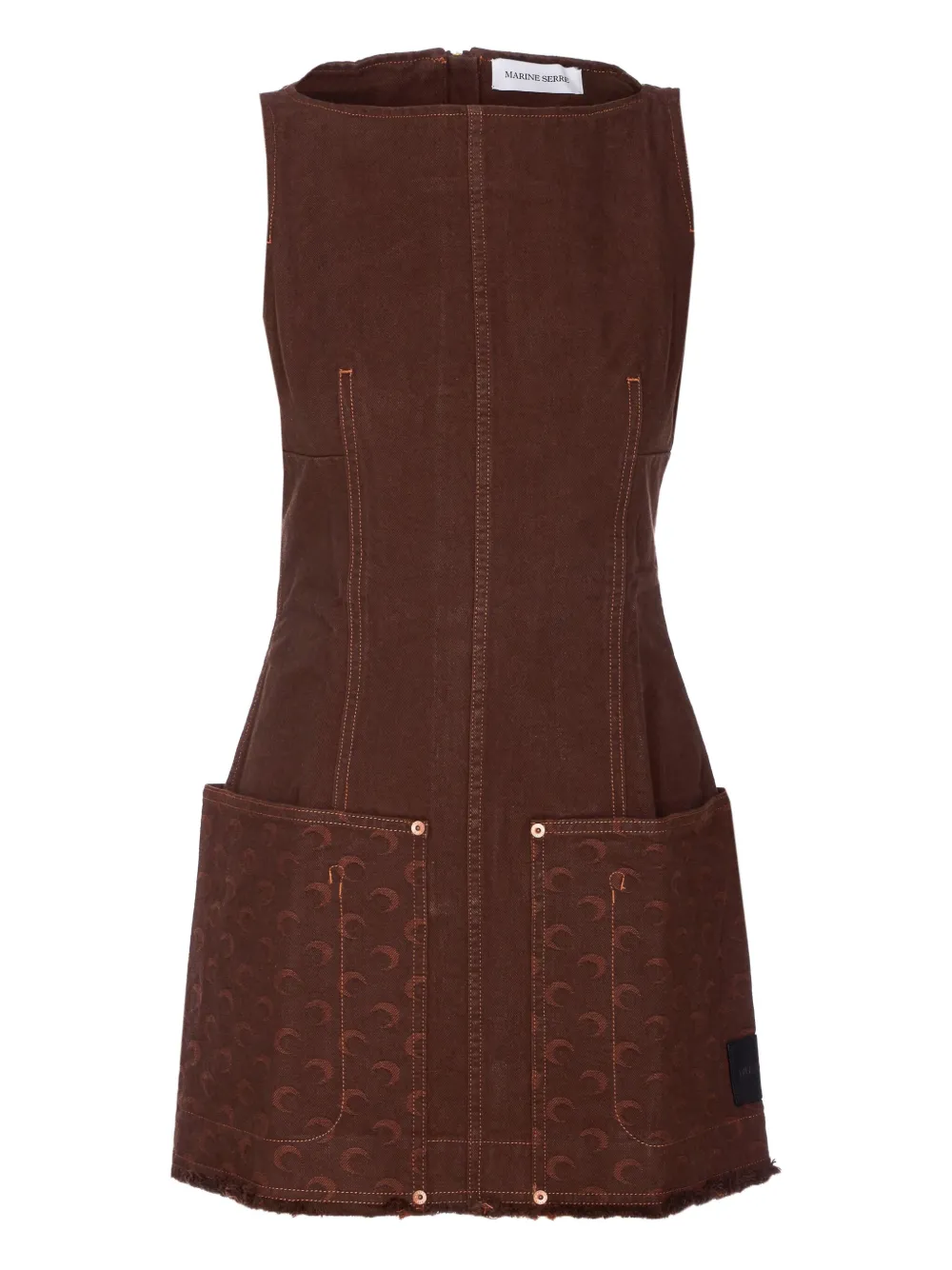 Marine Serre Moon logo dress - ブラウン Marine Serre Moon logo dress - ブラウン