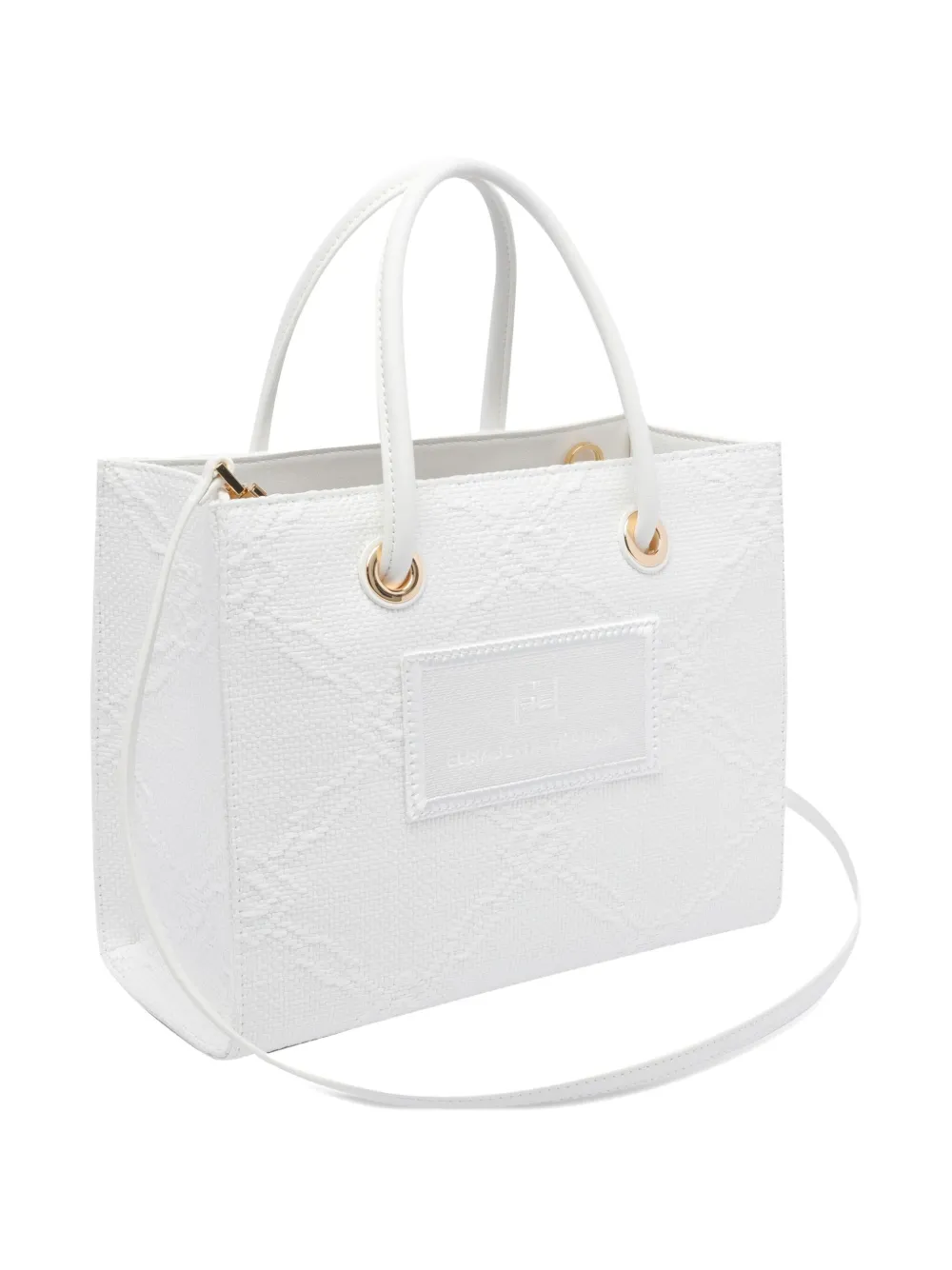 Elisabetta Franchi Shopper met logo-applicatie Wit