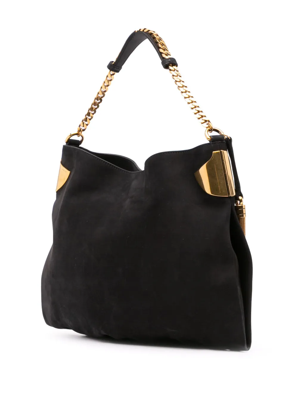 Pre-owned Gucci 2016-2024 Nubuck 1970 Shoulder Bag In Black