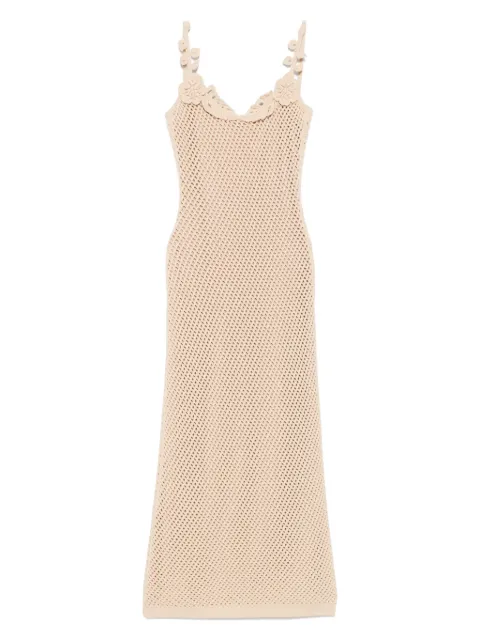 Elie Saab floral-appliqué mesh dress
