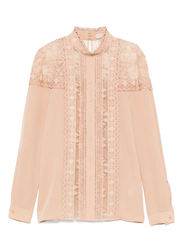 Elie Saab Laced Shirt in Neutrals