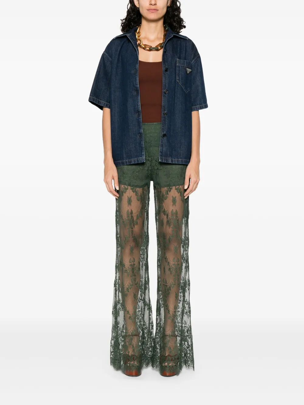 Elie Saab Zijden broek - Groen