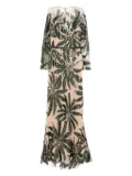 Elie Saab embroidered tulle maxi dress - Green