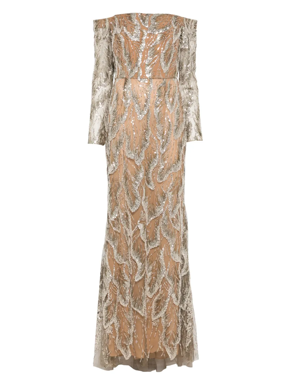 Elie Saab Off-shoulder Embellished Gown
