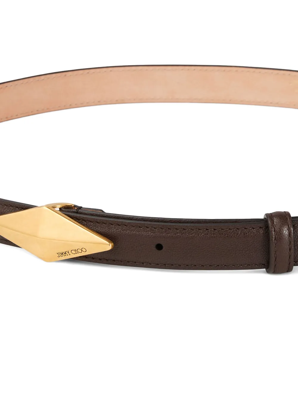 Jimmy Choo diamond-clasp leather belt Bruin