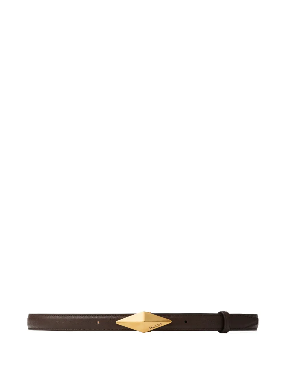 Jimmy Choo diamond-clasp leather belt - Marrone