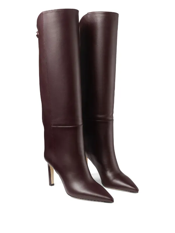 Jimmy Choo Bota Cano Longo Alizze Com Salto 85mm | Marrom