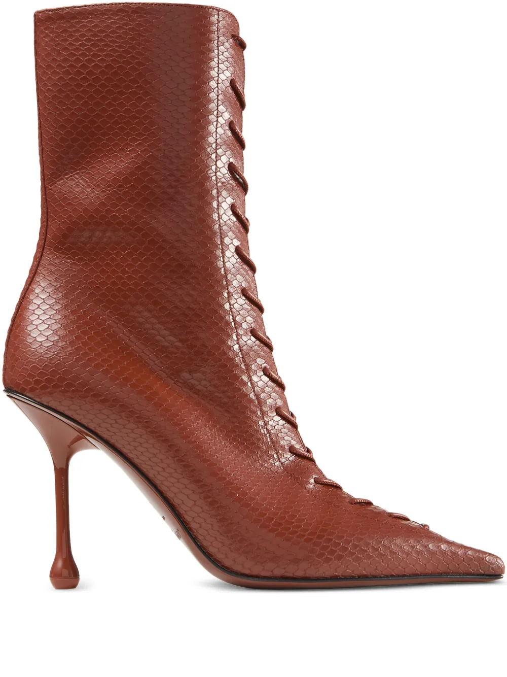Jimmy Choo 95 mm Scarlett veterlaarzen Rood