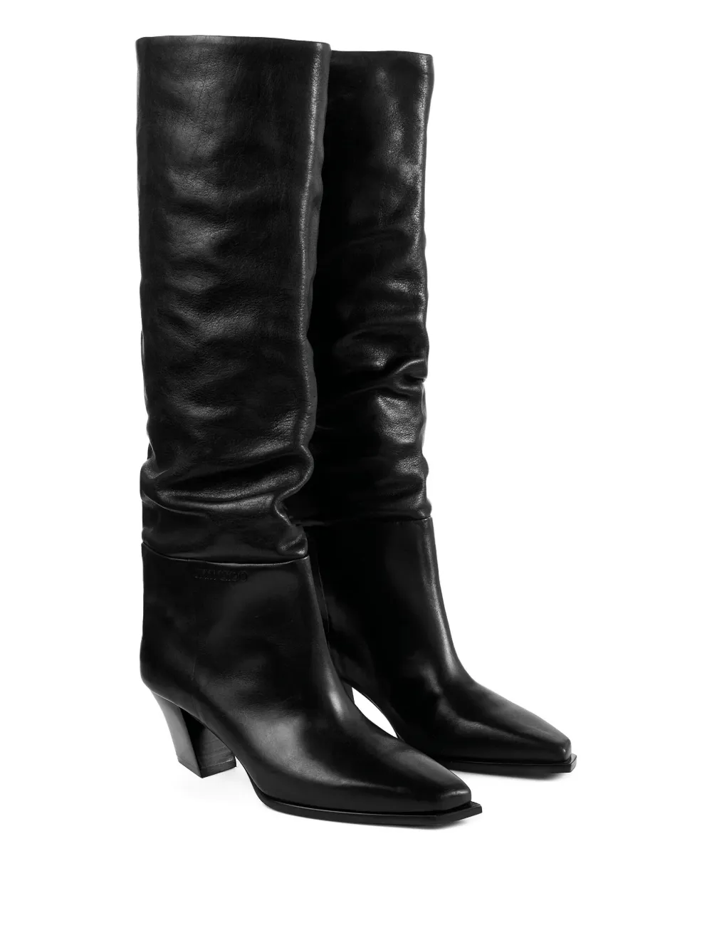 Jimmy Choo 60 mm Hart leren laarzen Zwart