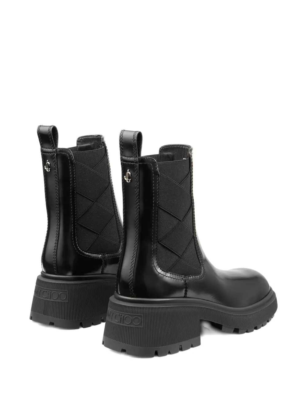 Jimmy Choo 50mm Louri Combat leather boots Black