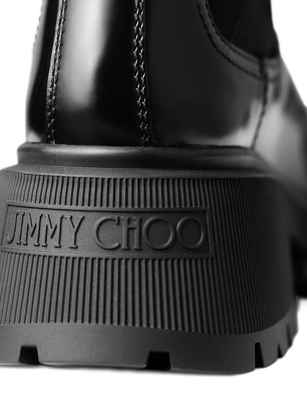 Jimmy Choo 50mm Louri Combat leather boots Black