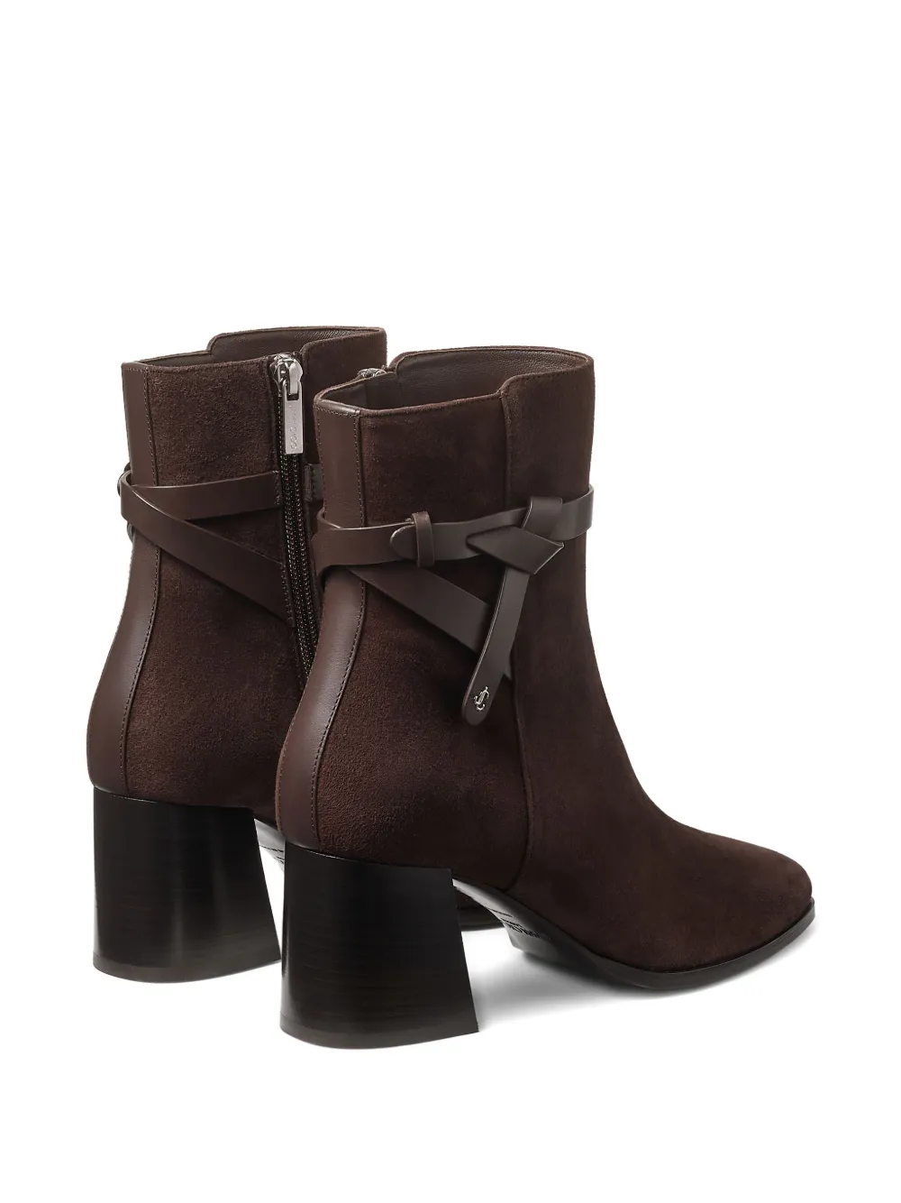 Jimmy Choo 60mm Lawton Knotted-strap Leather Boots In Brown
