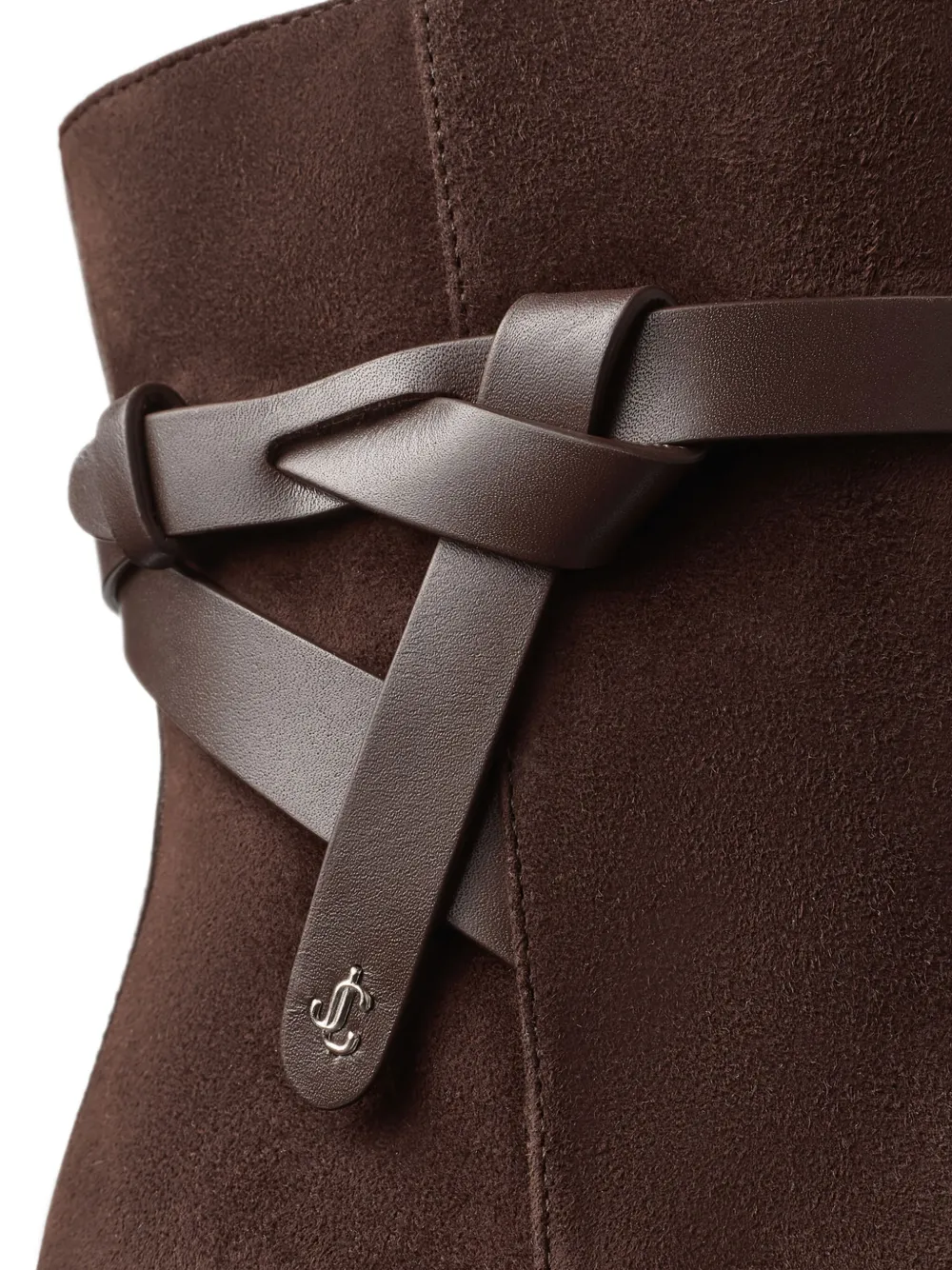 Jimmy Choo 60mm Lawton Knotted-strap Leather Boots In Brown