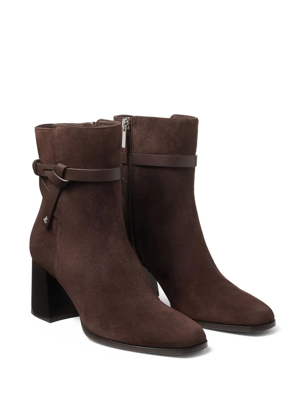 Jimmy Choo 60mm Lawton Knotted-strap Leather Boots In Brown