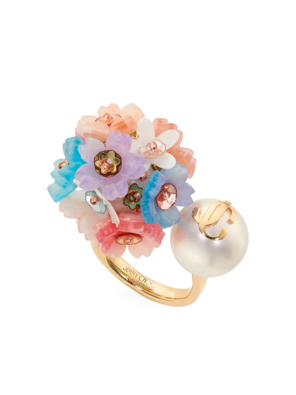 Jimmy Choo Daisy pearl ring - Goud
