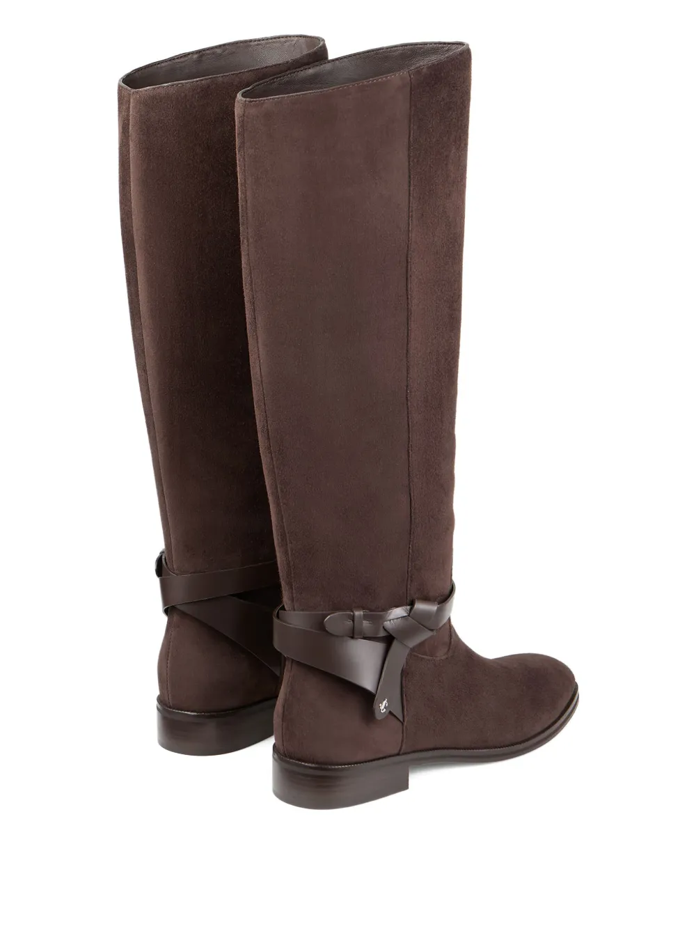 Jimmy Choo Lawton knotted leather strap boots Brown