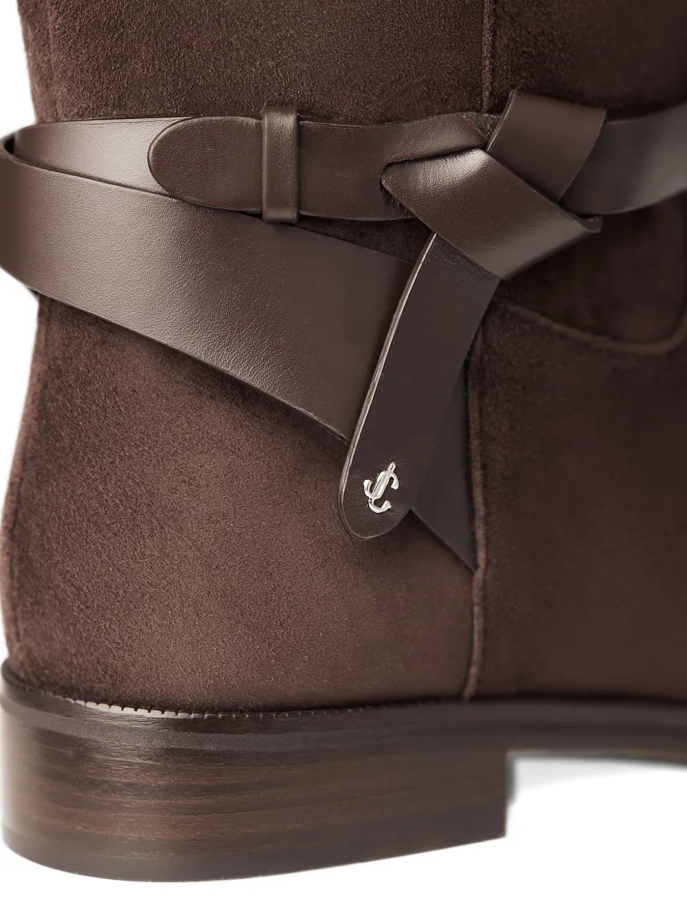 Jimmy Choo Lawton knotted leather strap boots Brown