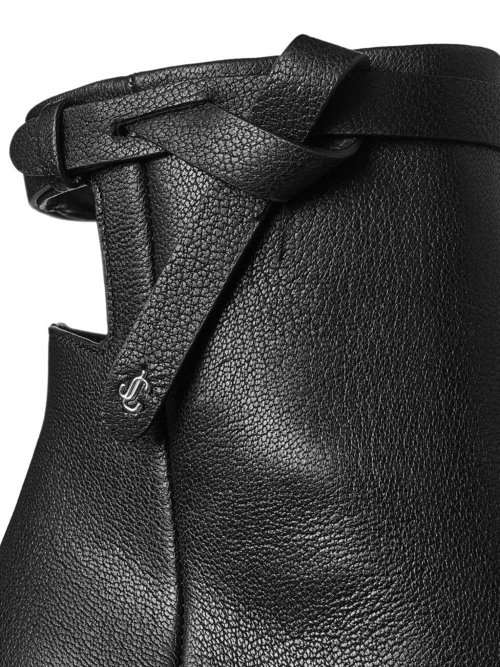 Jimmy Choo Camie Knotted-strap Leather Ankle Boots In Black