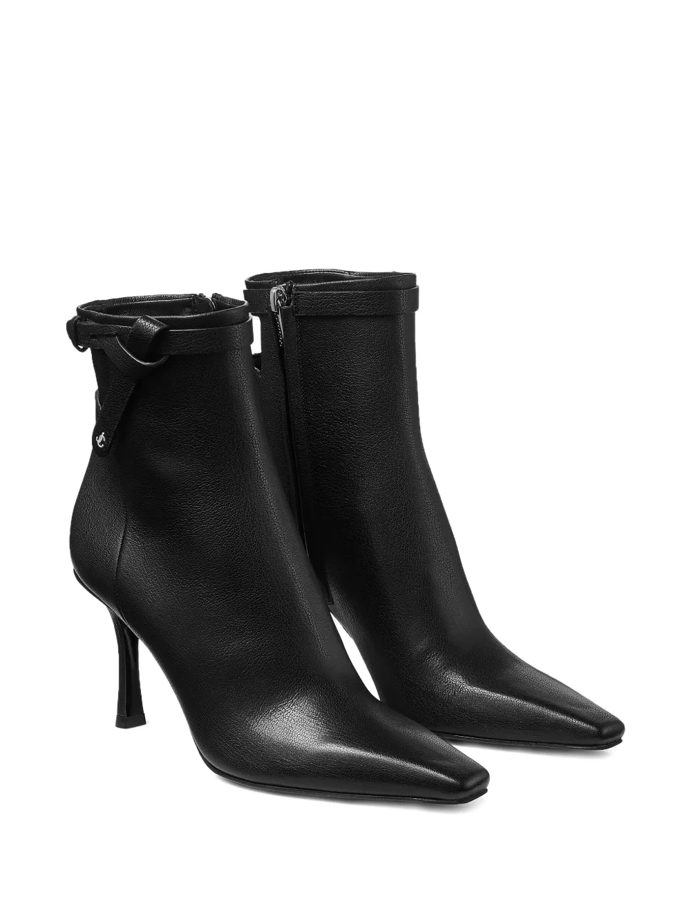 Jimmy Choo Camie Knotted-strap Leather Ankle Boots In Black