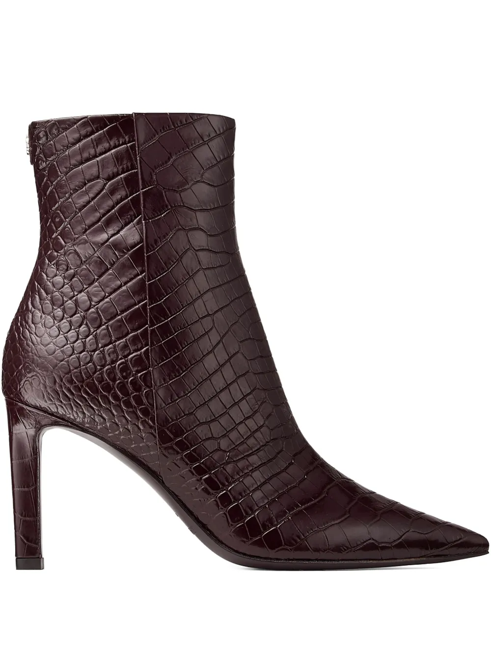 Jimmy Choo 85mm Frankie Crocodile-effect Ankle Boots In Brown