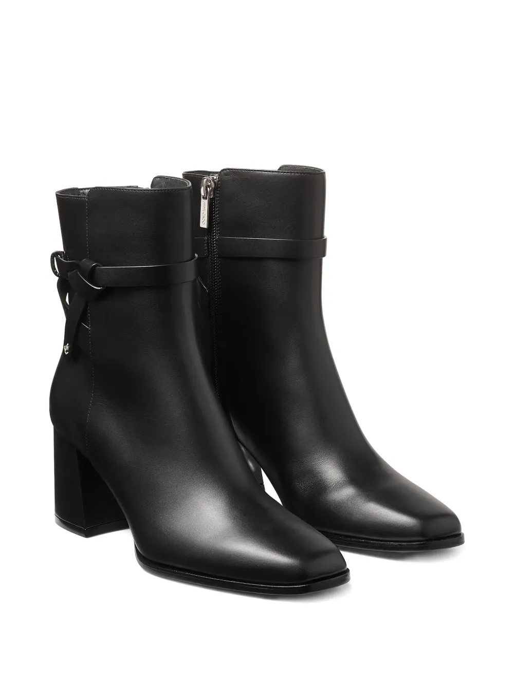 Jimmy Choo 70mm Braided-strap Block-heel Boots In Black
