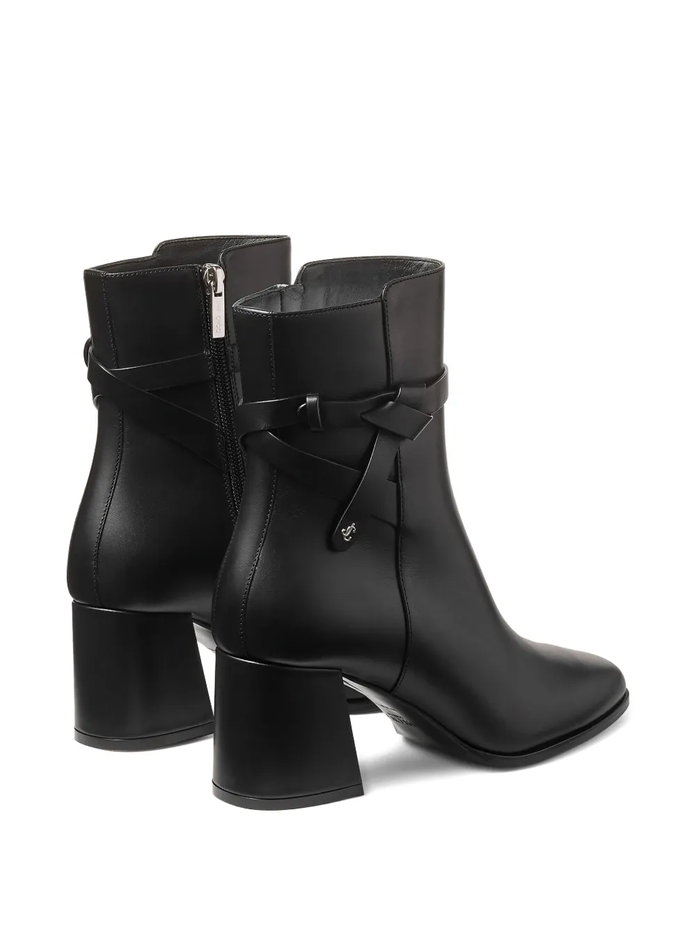 Jimmy Choo 70mm Braided-strap Block-heel Boots In Black