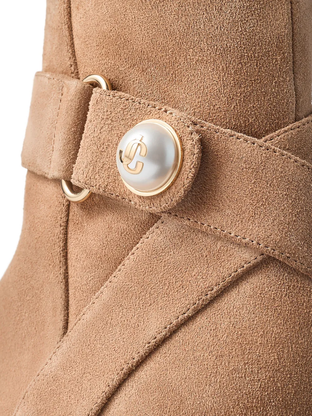 Jimmy Choo 50mm Noor embellished buckle boots Neutrals