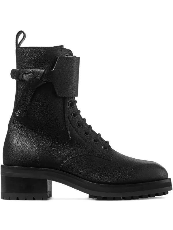 Jimmy Choo Rosabel レザーコンバットブーツ | ブラック | FARFETCH JP