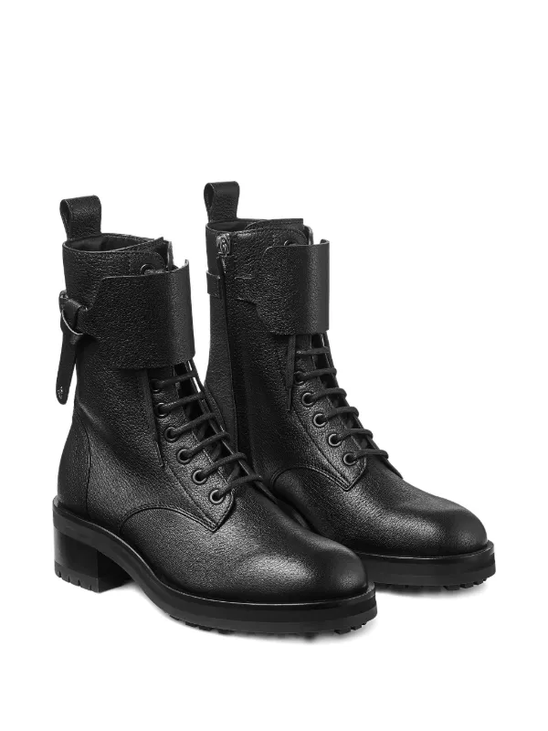Jimmy Choo Rosabel レザーコンバットブーツ | ブラック | FARFETCH JP