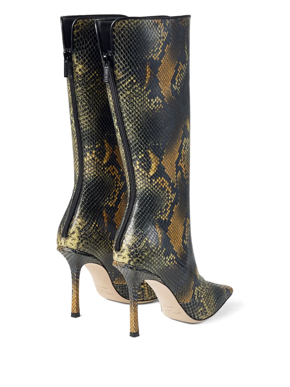 Jimmy Choo 100mm snake-embellishment boots Black