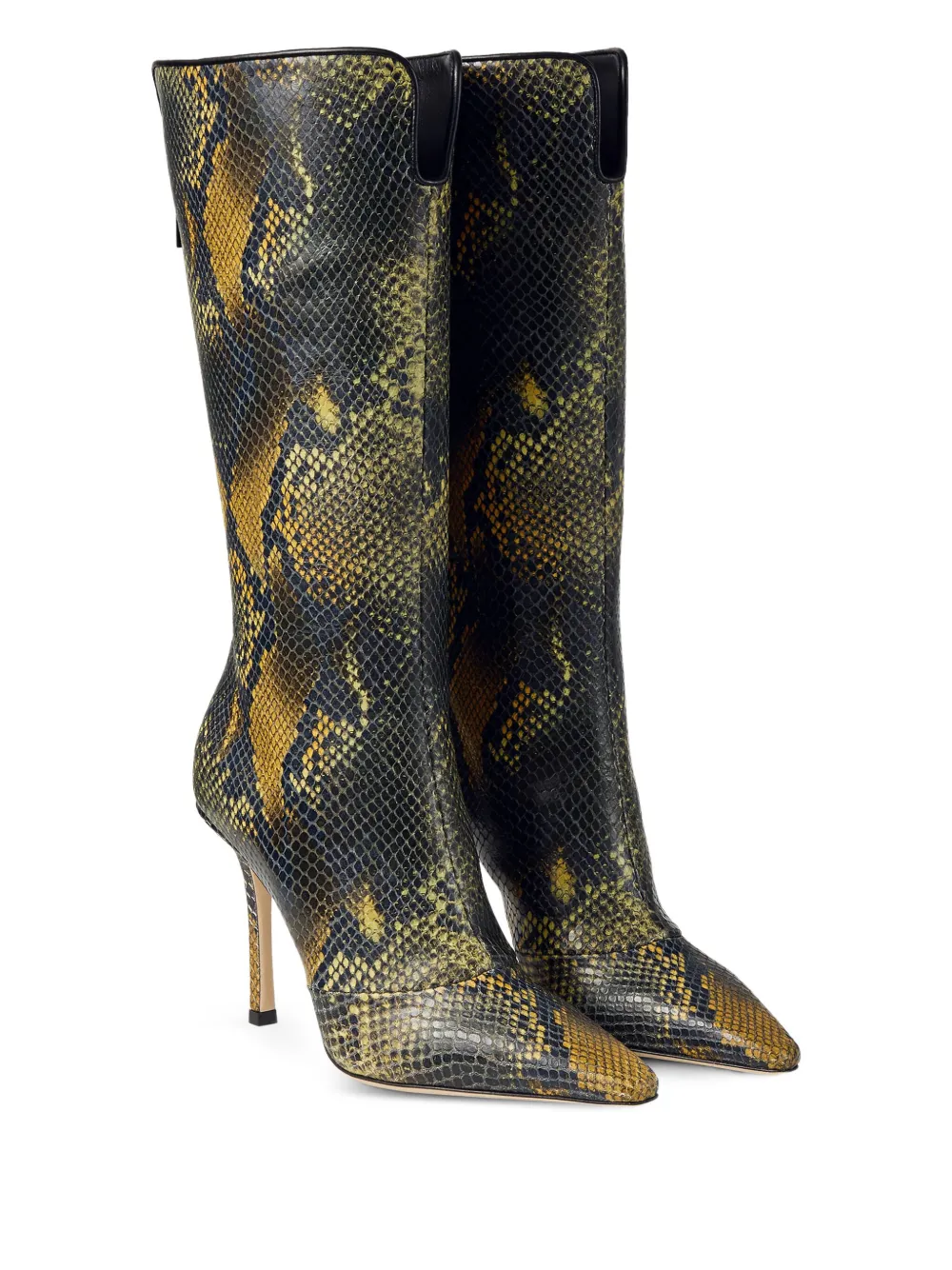 Jimmy Choo 100mm snake-embellishment boots Black
