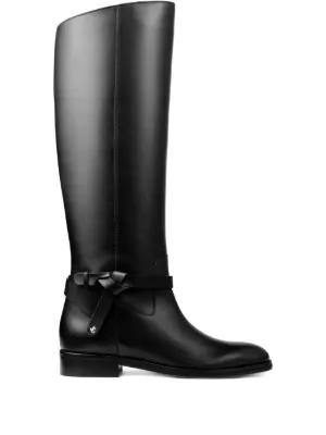 【美品】 黒 ジミーチュウ　JIMMY CHOO ロングブーツ 35 1/2 ジミーチュウ JC KNEE BOOT ロング ブーツ Jimmy Choo (Jimmy Choo