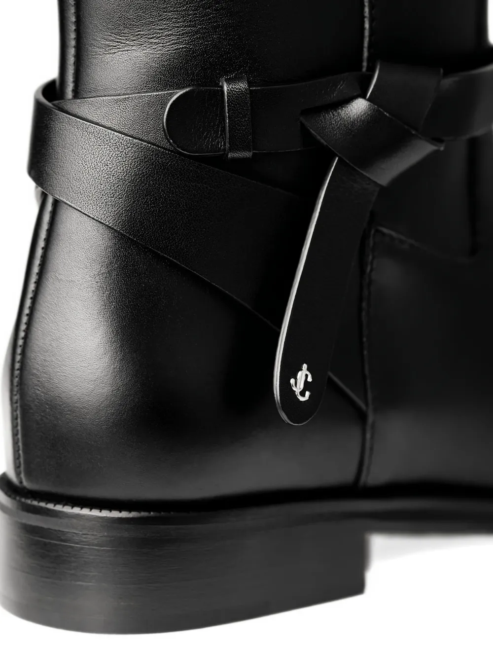 Jimmy Choo Leren laarzen met geknoopt bandje Zwart